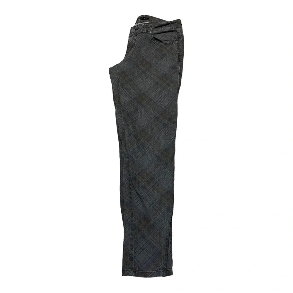 PrAna Skinny Ankle Zip Jeans Women’s Sz 4 Ash Gray Plaid Low Rise Stretch Denim